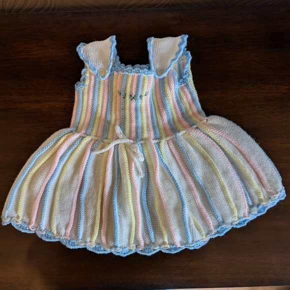 Hand Knit Multi-Color Baby Dress - Picture 6 of 6